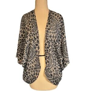 Gap Women's Size X-Small Open Kimono Blue & Ivory Sheer Cardigan Light Weight